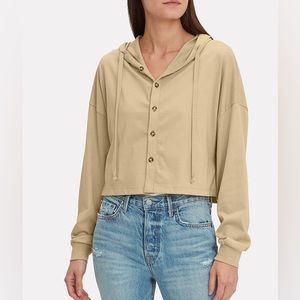 THE RANGE Stark Cropped Hoodie Beige Size Small